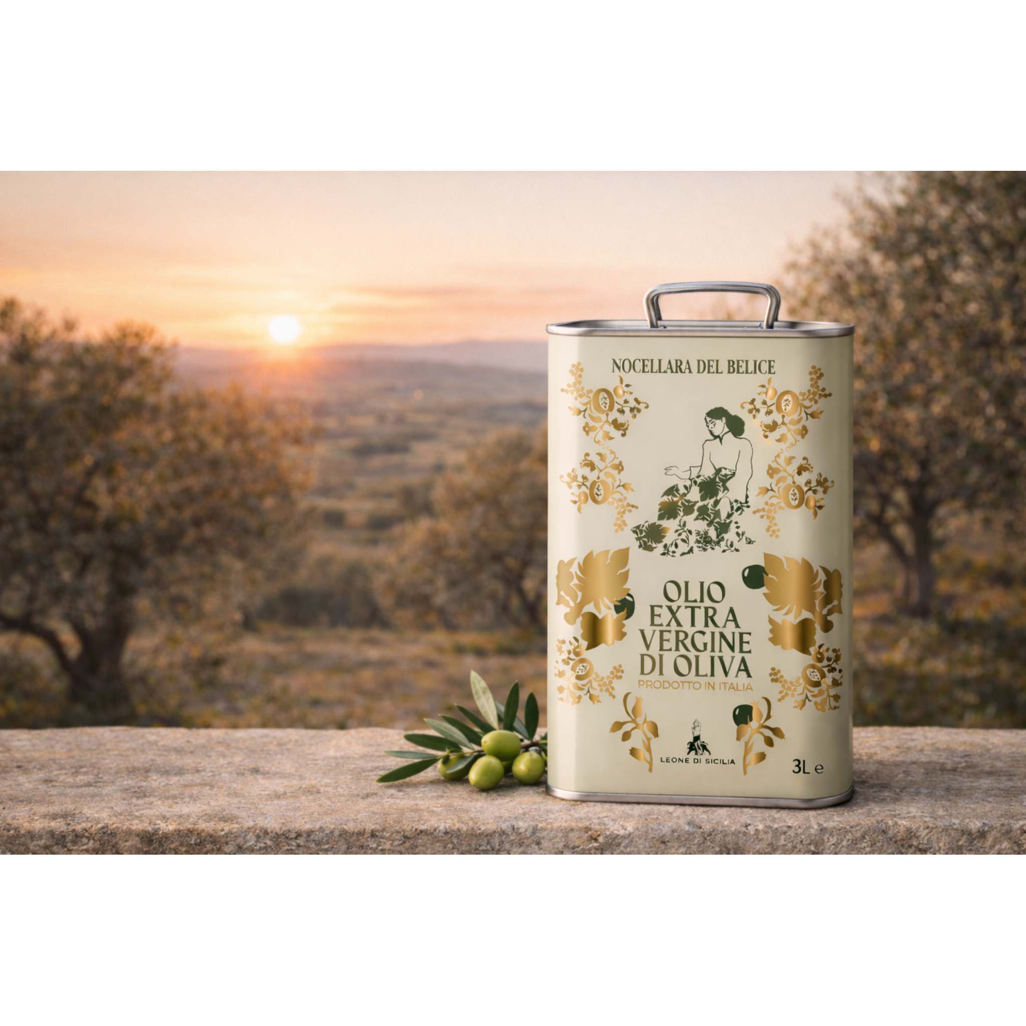 Extra Natives Olivenöl (Extra Virgin) – Leone di Sicilia – 1 Liter Flasche