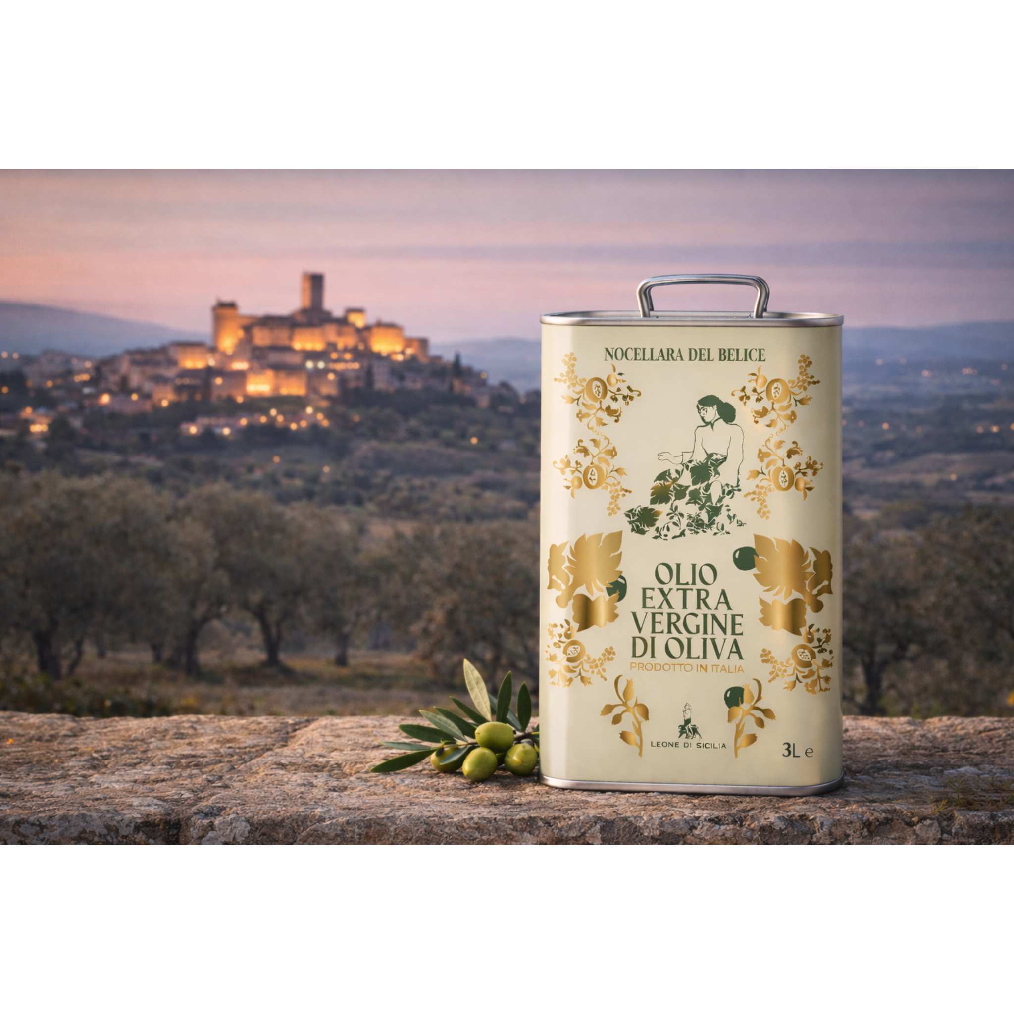 Extra Natives Olivenöl (Extra Virgin) – Leone di Sicilia – 1 Liter Flasche